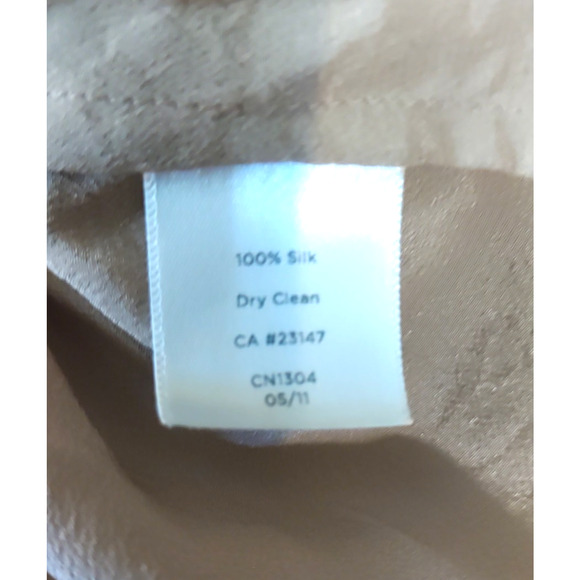 Talbots Women's Silk Skirt Sleeveless Tank Top Tan Beige Rhinestone Medium - Picture 6 of 7